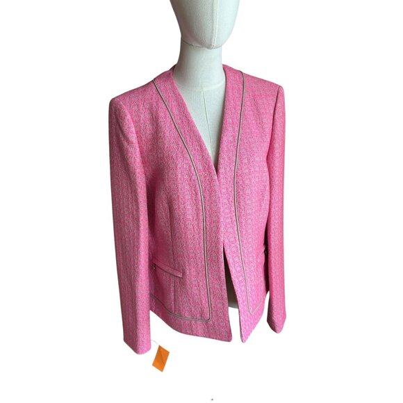 Anne Klein Pink Tweed Blazer Jacket Women’s Size 12 | New with Tags - Picture 2 of 6